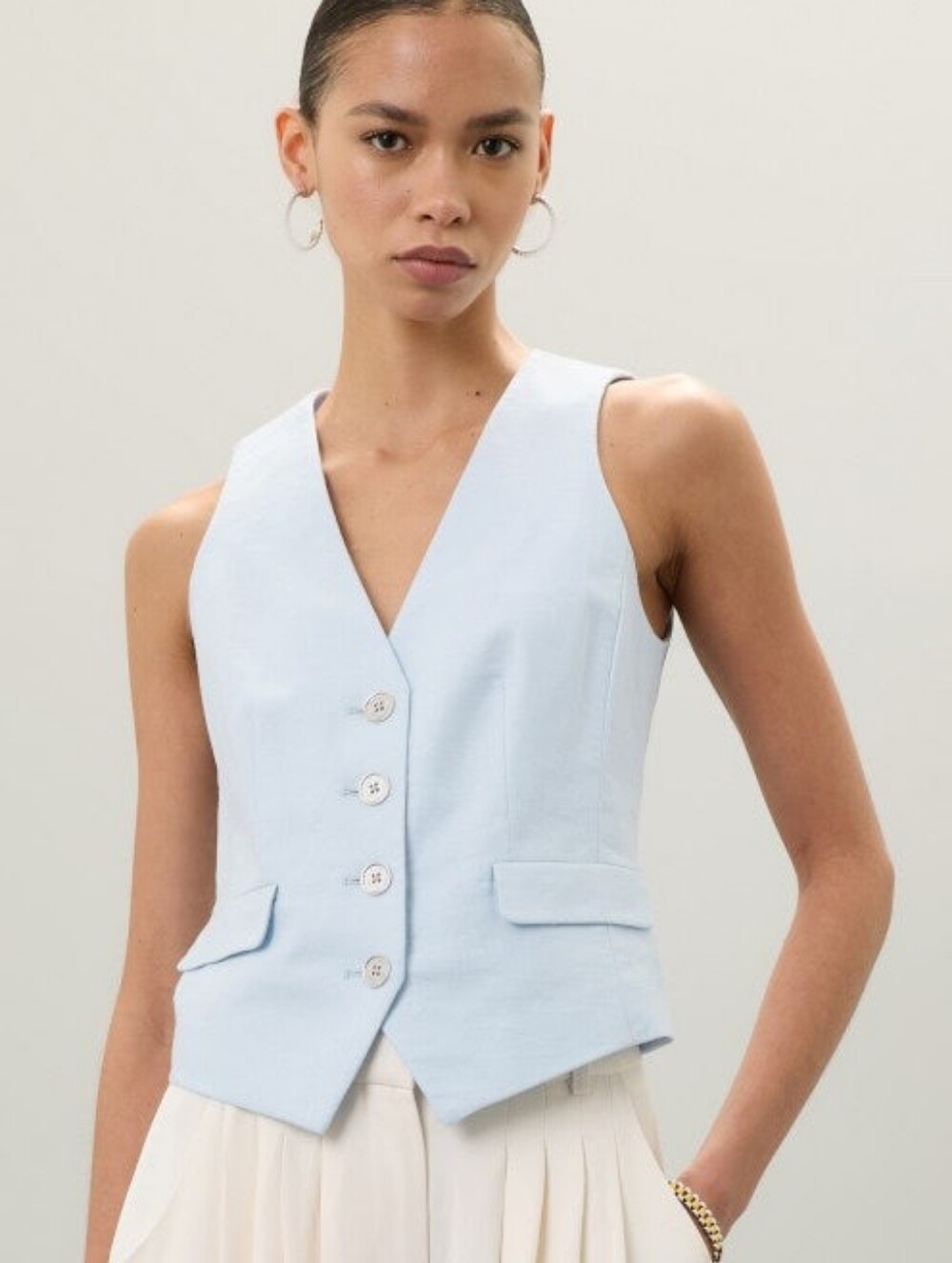 MICHAEL KORS Vest Jacket Sleeveless Jacket Front Button Size 4